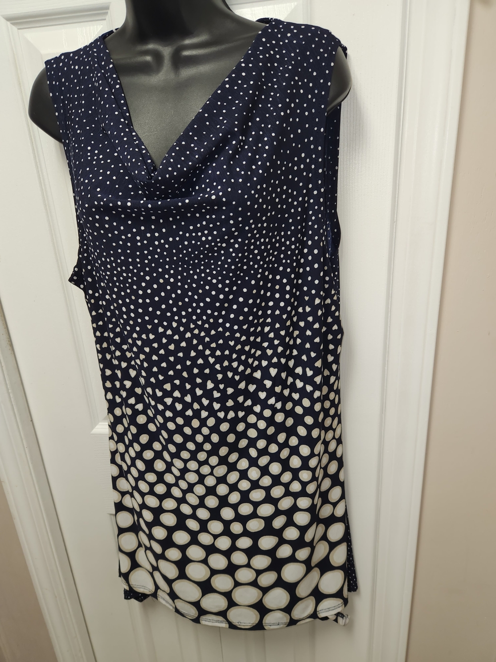 🍉Papa Navy Polka Dot And Hearts Sleeveless Dress